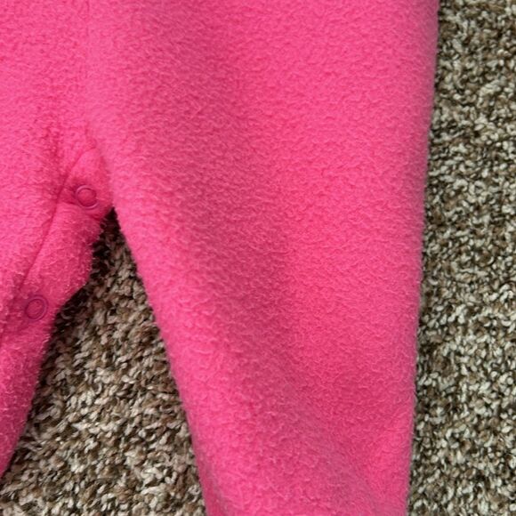 Vintage Babycrest Fleece Winter Pink Floral Baby Walksuit Jumpsuit 12M - Picture 3 of 13